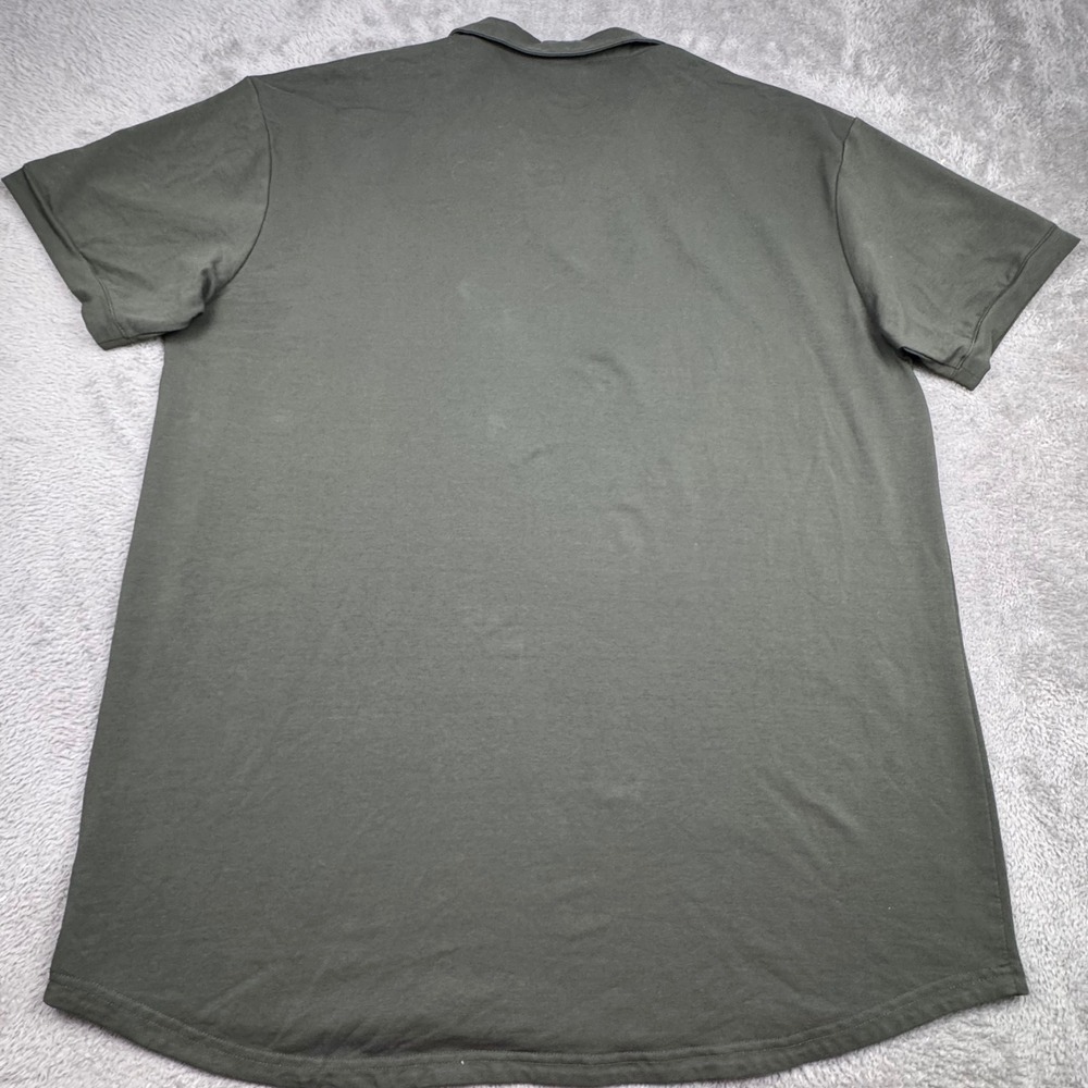 BYLT Lux Polo Shirt Mens 3XL Olive Green Excellent Split V-Neck Short Sleeve - Picture 3 of 10